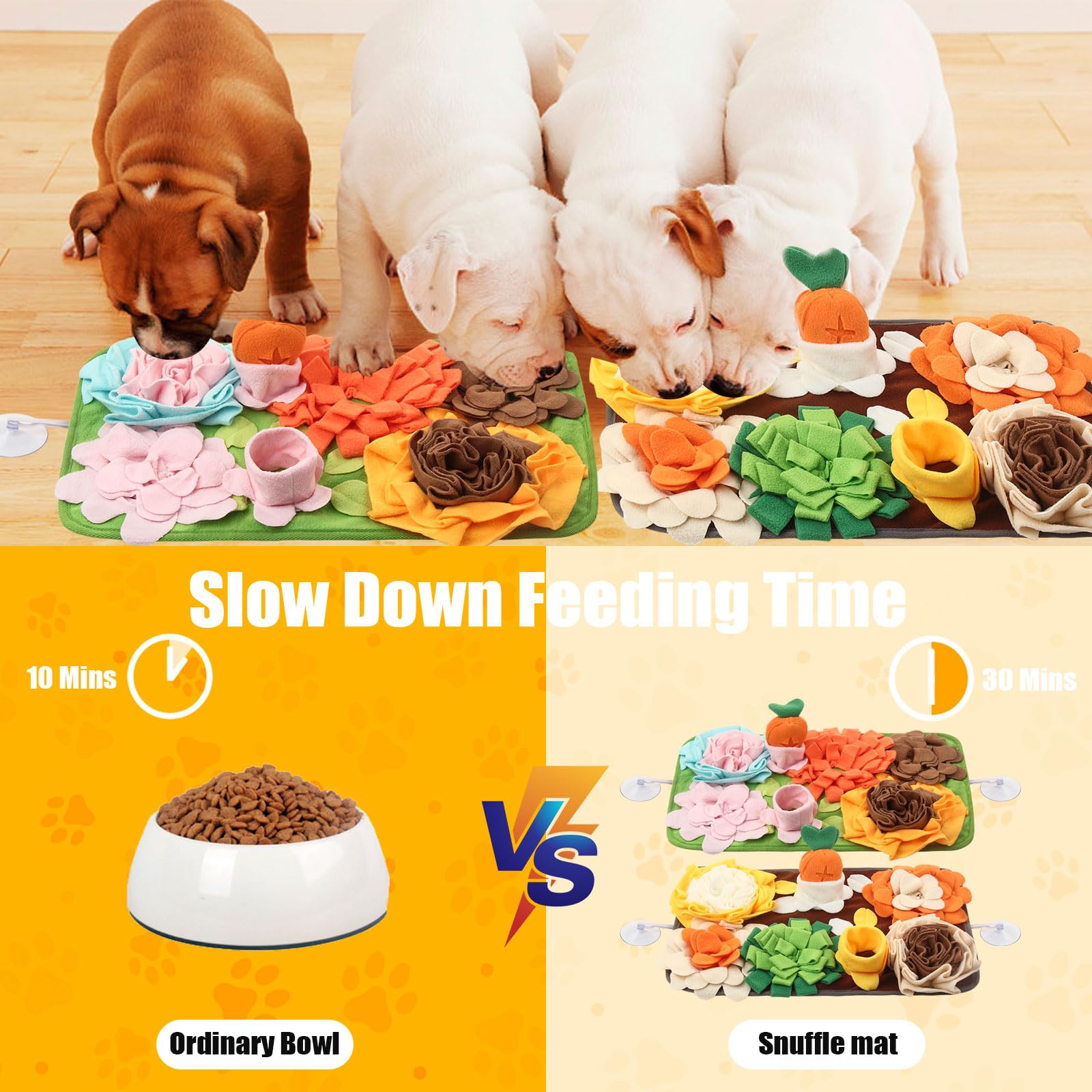 Ameami 2 PCS Snuffle Mat for Dogs Small - Slow Eating and Encourages Natural Foraging Skills, Cat Snuffle Mat Help Stress Relief and Training