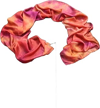 Winged Sirenny 1 PIECE 98" Hand Painted Flowy Silk Ribbon Streamer with Rods, Church Liturgical Praise, Worship Adoration Dance Ribbon Banner