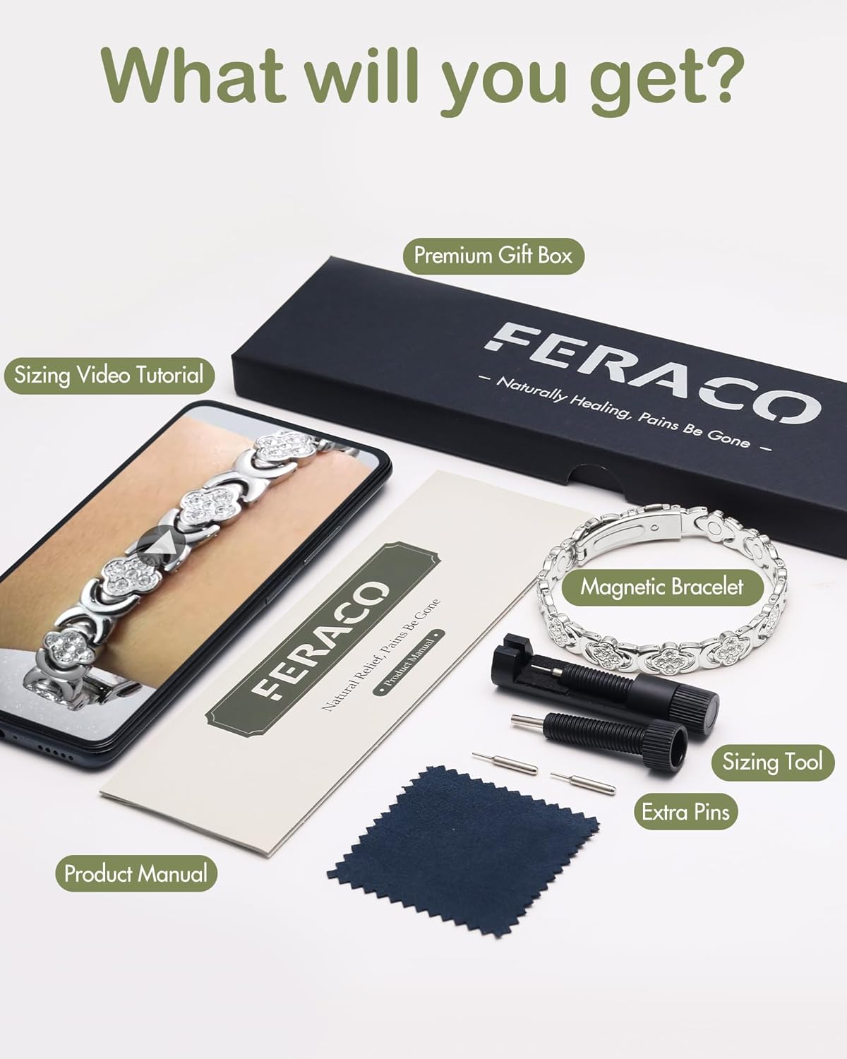 Feraco Magnetic Bracelets for Women with 3800 Gauss Effective Magnets, Stainless Steel Bracelet with Sparkling Zirconia, Infinite Symbol - Image 9