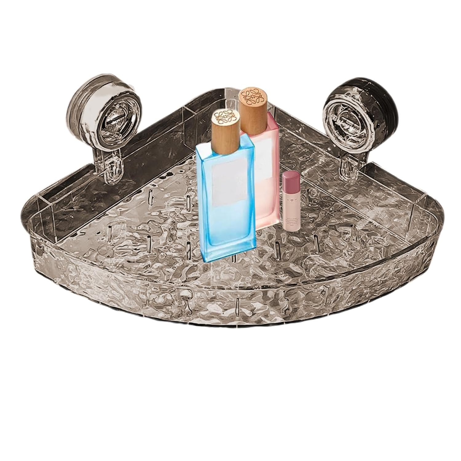 Raidley No Drill Clear Wall Caddys Raidley Shower Storage No Drill suction Cup Shelf Corner Shower Shelves Light