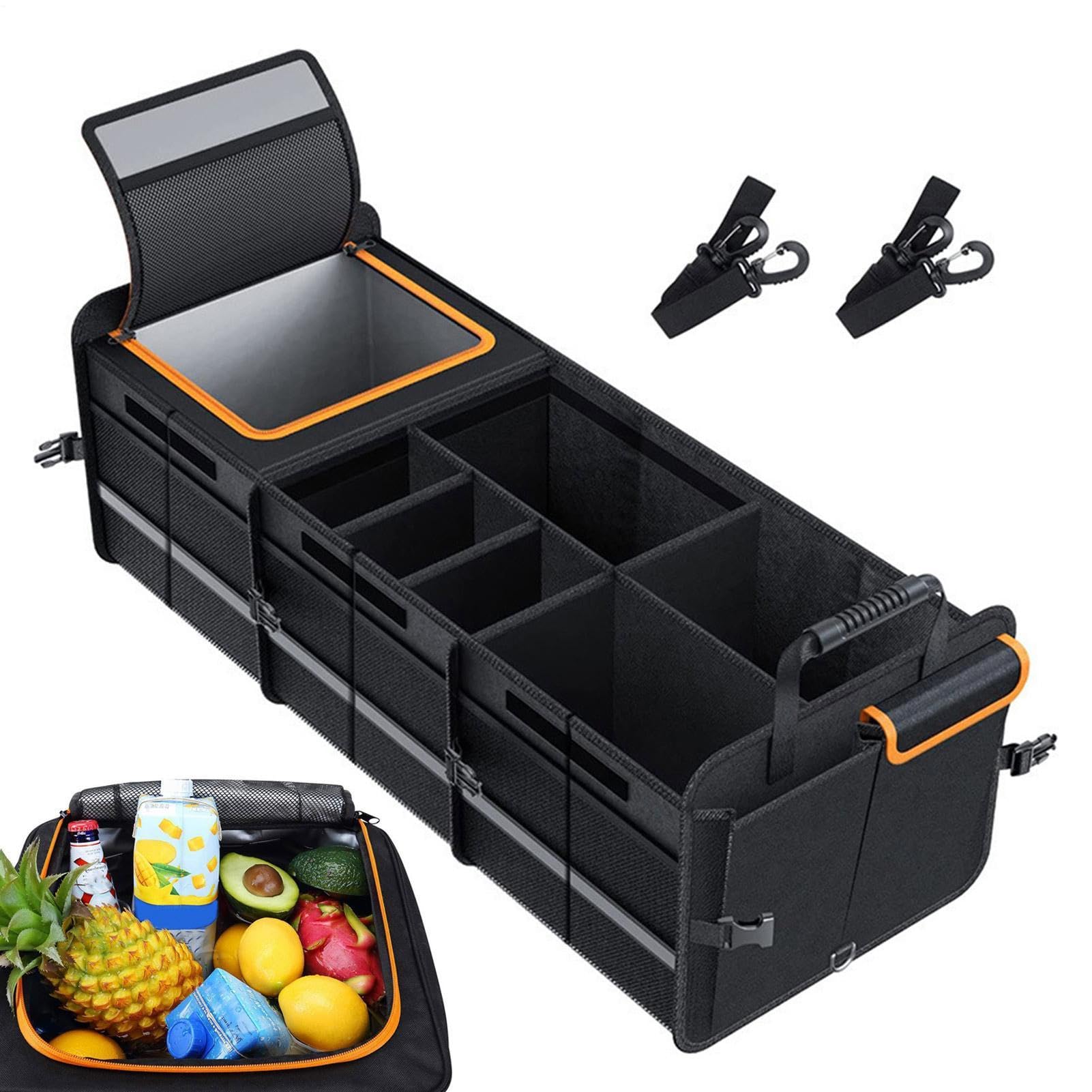 Organizador De Maletero Para Coche SUV Portátil Aislante De Gran Capacidad | Organizador de Almacenamiento y Bolsa Fría para Coche para Viajes Camping Interior de Automóvil Furgoneta