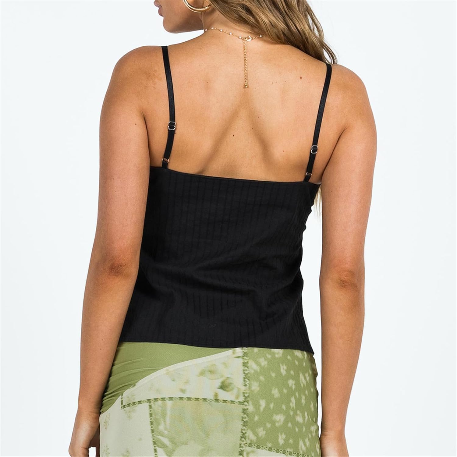 Women Y2k Babydoll Cami Top Sexy Lace Ruffle V Neck Spaghetti Strap Peplum Tank Tops Coquette Going Out Streetwear - Image 4