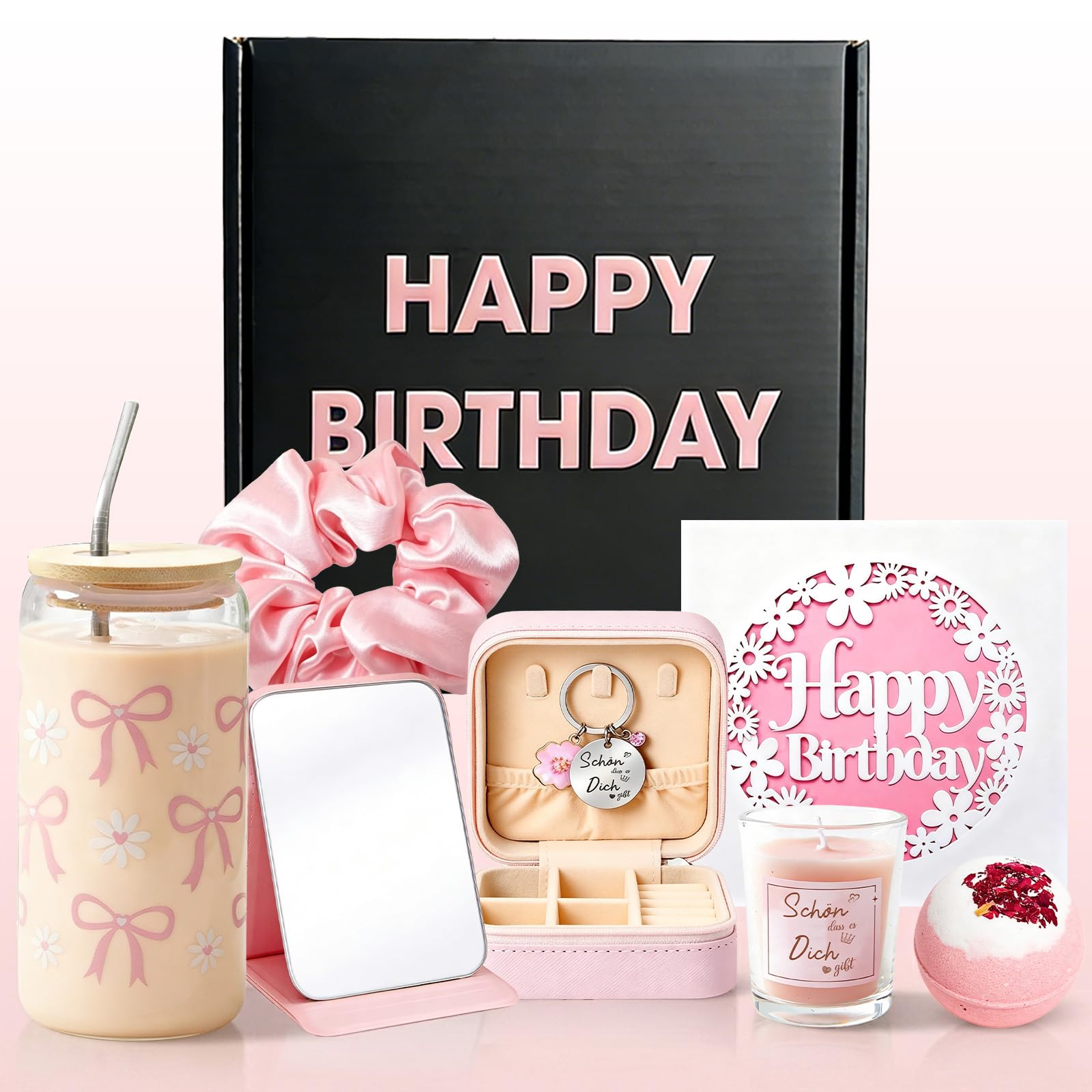 Geburtstagsgeschenk für Frauen Mädchen - Schönes Geschenkset Mädchen mit Geburtstagskerzen, Personalisierte Geschenke für Beste Freundin, Schwester, Teenager – Geschenkidee Frauen