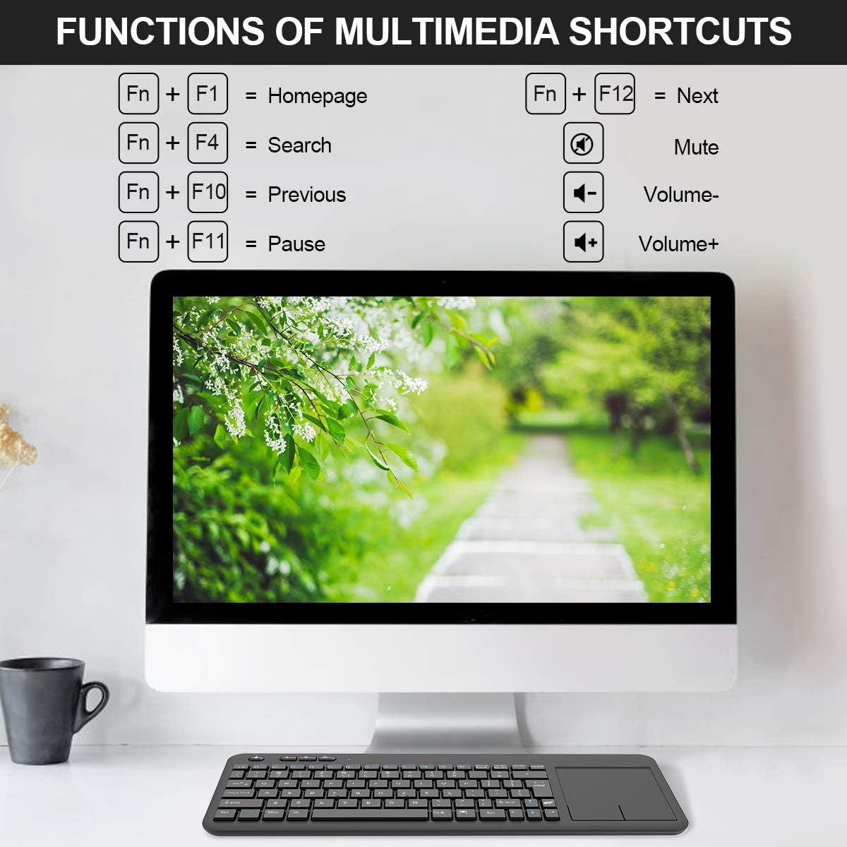 Authеntіс Crаzу Dеаlѕ Wireless Keyboard, TedGem 2.4G Wireless Keyboard with Touchpad Keyboard Wireless Soft Touch Keyboard Ergonomic PC Touch Keyboard, Keyboard with Nano USB Receiver for Laptop/Mac/PC/Android TV