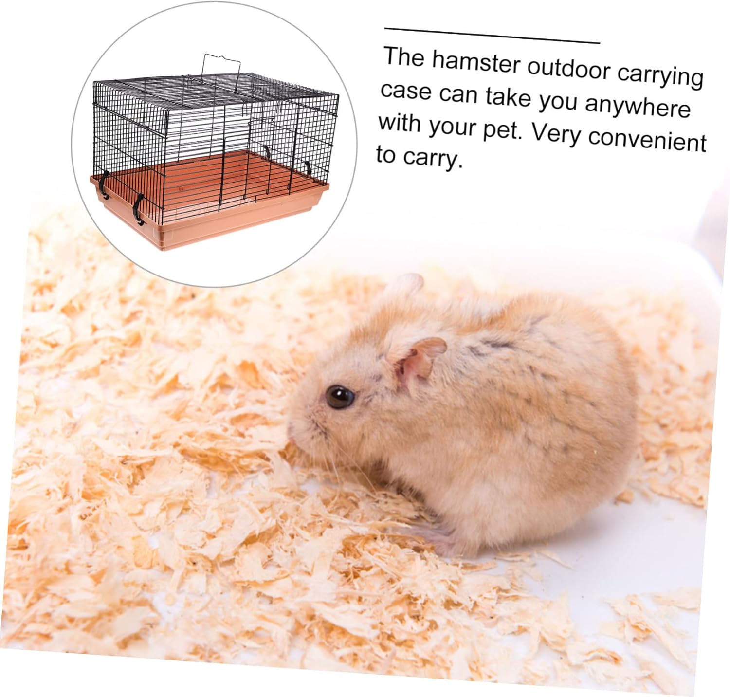Portable Hamster Carrier Cage Animal Travel Case Durable Iron Wire Design for Easy Outdoor Use Convenient for Pet Transportation