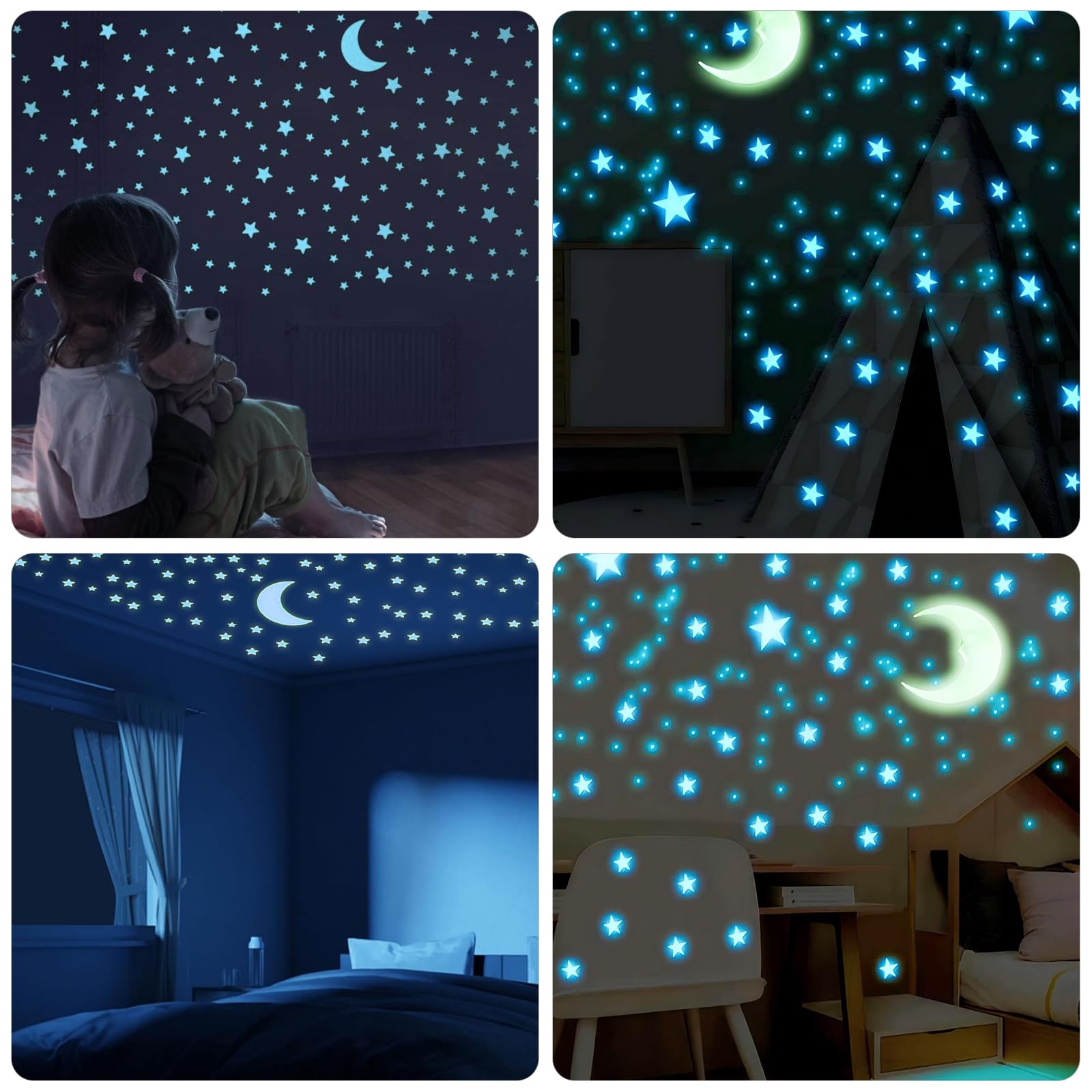 SiumPklay Glow in The Dark Stars for Ceiling, 205PCS Star Stickers with Moon - Image 4