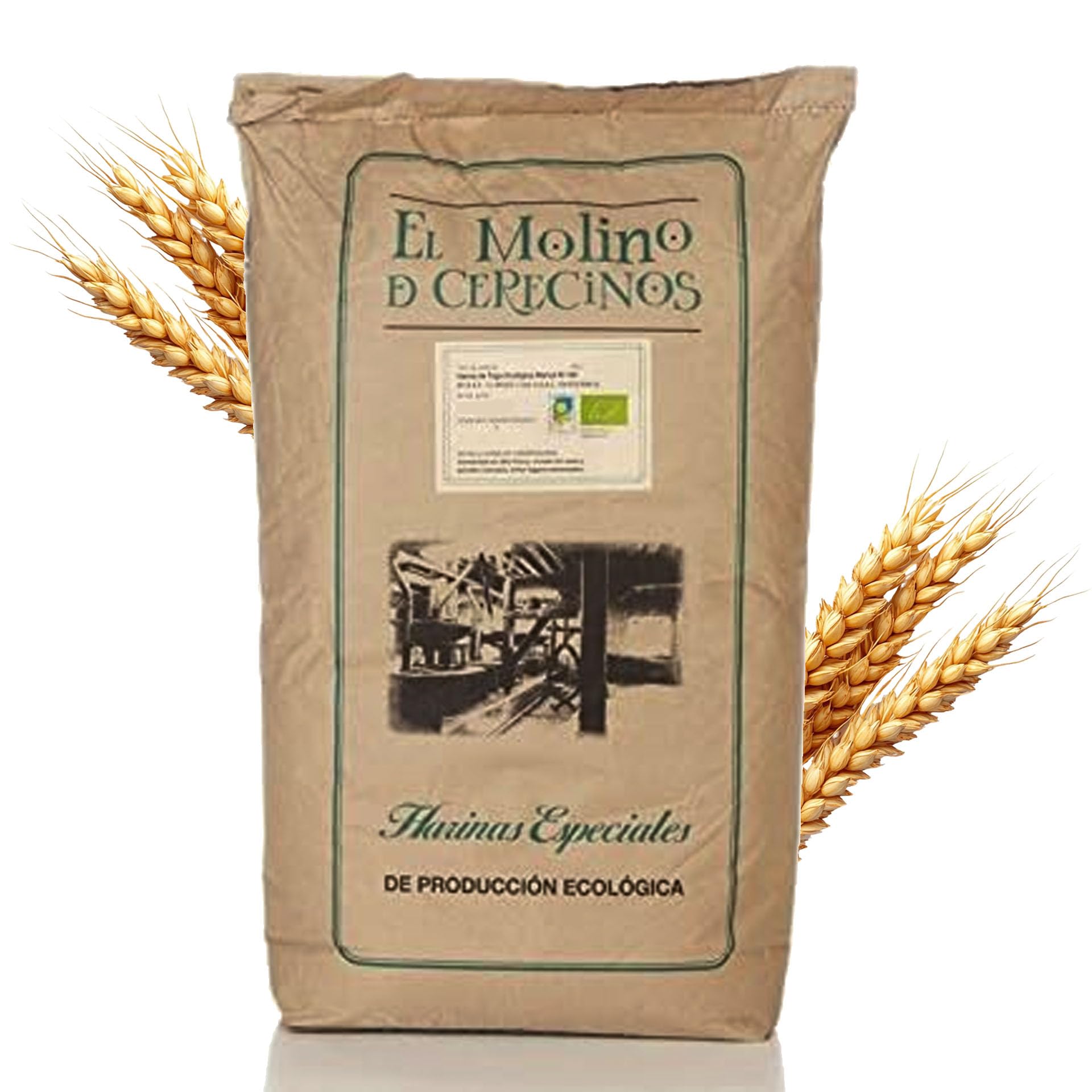 Harina De Trigo Ecológica Blanca W130 | Selección de Trigos Ecológicos y Molturados en Cilindros, con Todo el Germen del Trigo | Aporta Aroma y Sabor | Harina de Fuerza Suave, 25Kg