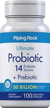Piping Rock Probiotic and Prebiotic for Women and Men | 50 Billion CFU