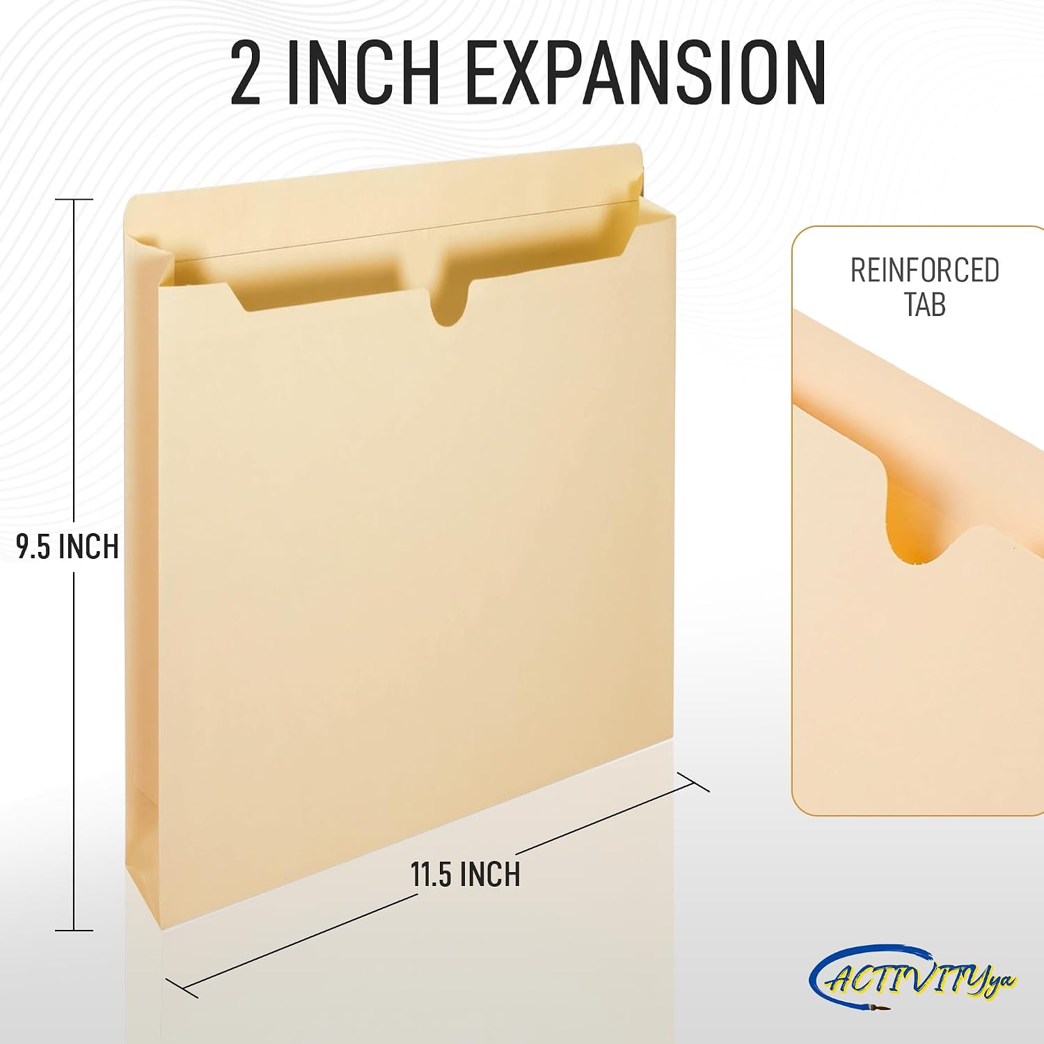 Manila File Jackets, 2 Inch Expansion, Letter Size, Reinforced Straight-Cut Tab, 6 Pack image 2