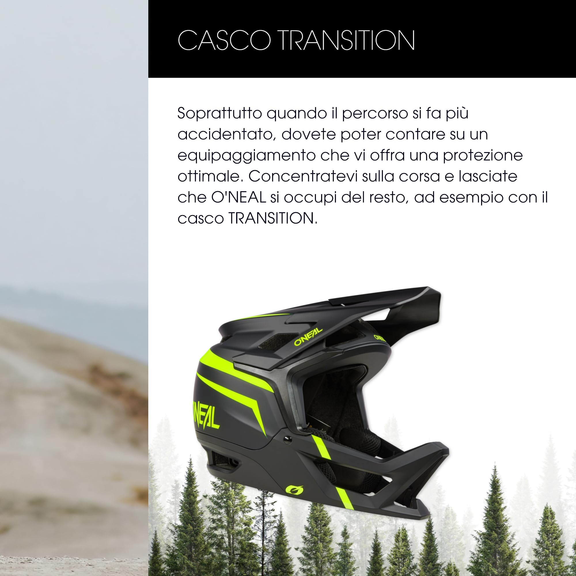 O'NEAL | Casco da Mountain Bike | MTB Downhill | EN1078, molte aperture di ventilazione facilitano la respirazione, IPX® ACells | Transition Helmet Flash | Adulto