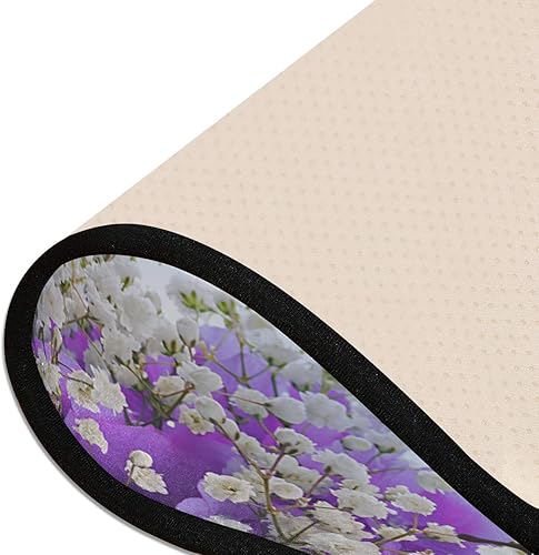 Miniatura 6 de Alfombras de cocina con flores moradas y mariposas, antideslizantes, suaves, alfombra de baño, alfombra de pasillo para el hogar, comedor, sala de