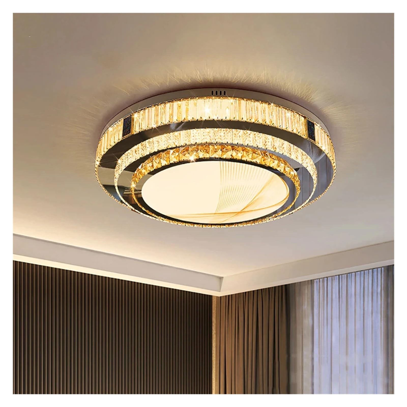 ZTCHSENZT Luxury Ceiling Chandelier Gold Modern Led Lights Home Decor K9 Crystal Lustre for Living Room Bedroom Bathroom Home,80cm