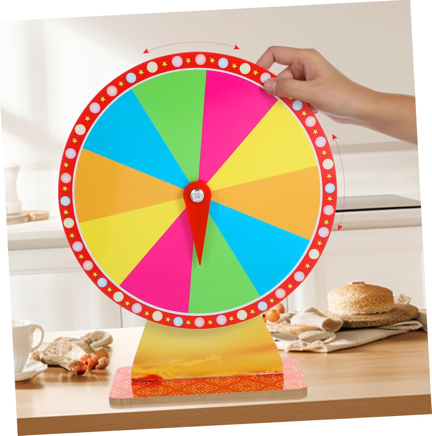 MAGICLULU Fortune Roulette Wheel Desktop Party Game Spinner Dry Erase Markers 18-inch Tabletop Roulette Wheel for Events Suitable for Carnivals and Parties
