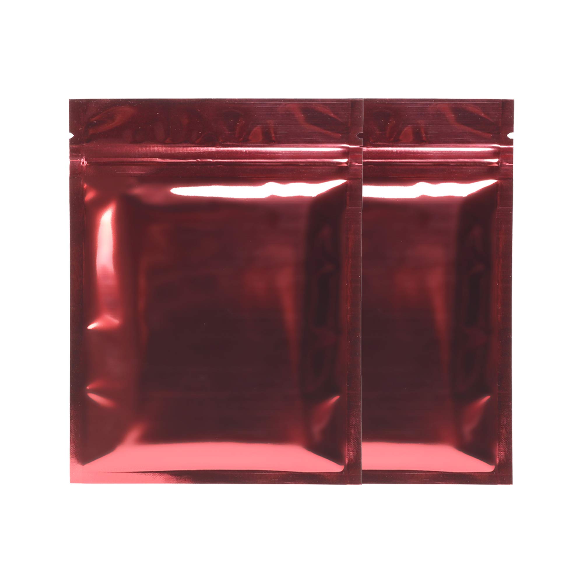 Bolsas de embalaje plano QuickQlick de aluminio rojo para almacenar muestras y objetos pequeños