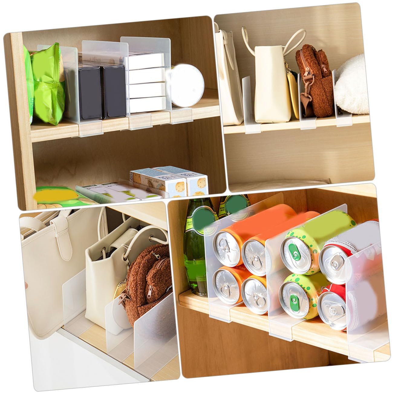 Ciieeo 2 Set di Separatori per Cassetti per Congelatore Armadio Vestiti Separatore Divisore Organizer Plastica Robusta 2 Pezzi*2