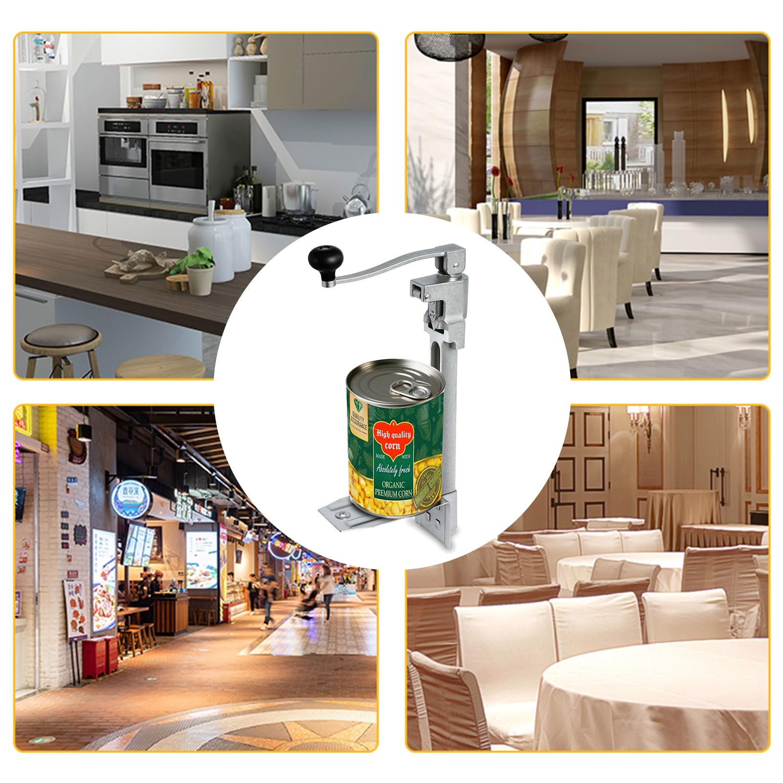 Apriscatole manuale resistente, montato su tavolo, regolabile in altezza, per ristorante, cucina, hotel, bar, casa