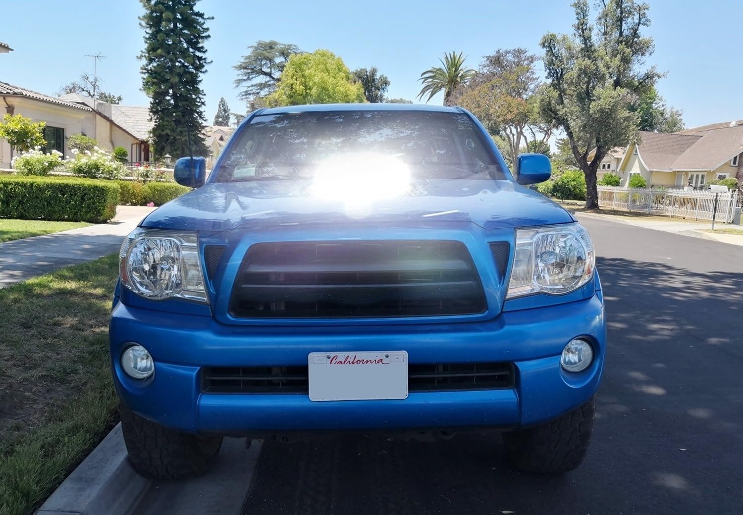 iJDMTOY Hood Scoop Mount LED Light Bar Kit Compatible with 2005-2011 Toyota Tacoma, Incl (1) 50W High Power LED Lightbar, Hood Bulge Stainless Steel Mounting Brackets & Wiring Switch