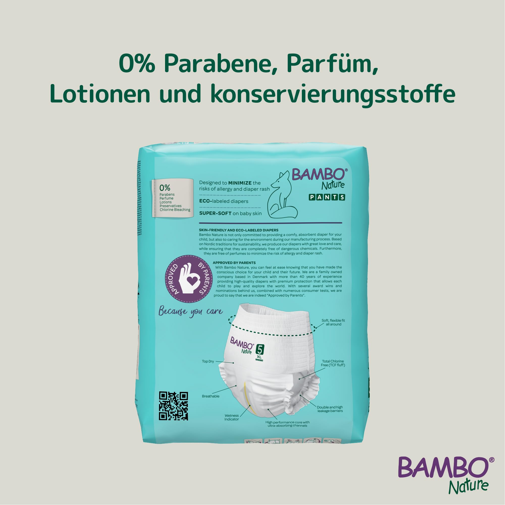 Bambo Nature Premium Trainingshosen, Junior, Größe 5, 12-18 kg, 5 x 19 Stück