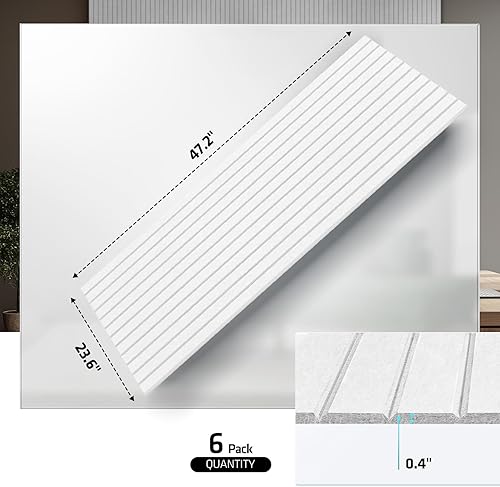 Miniatura 2 de UMIACOUSTICS Paquete de 6 paneles acústicos, 47.2 x 23.6 pulgadas, panel decorativo a prueba de sonido, para oficina, cine en casa, estudio, color