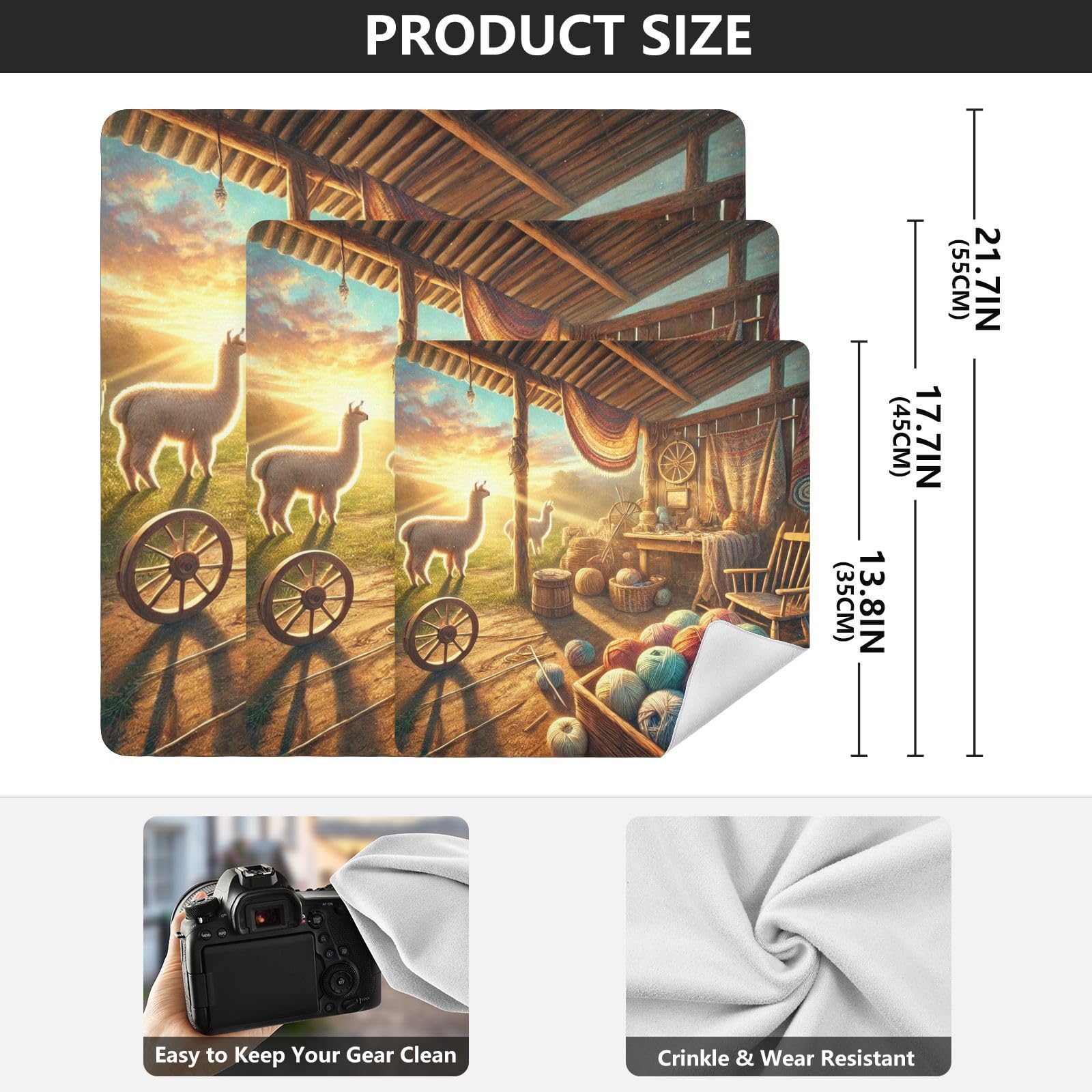 Joko Ivery Alpaca Yarn Shed Golden Camera Lens Wrap 21.7