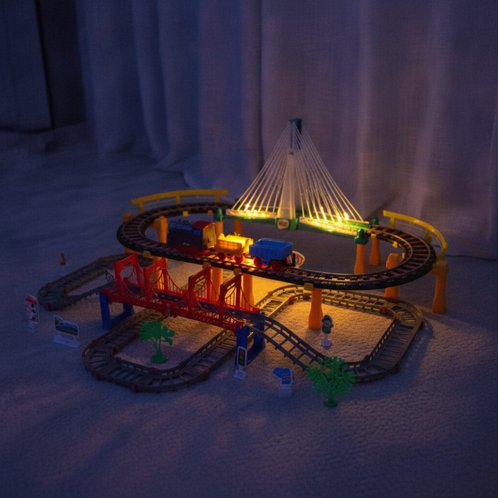 Tren Eléctrico Juguete Educativo | ensamblable, Circuito Ferroviario con Coche Juguete, 3D