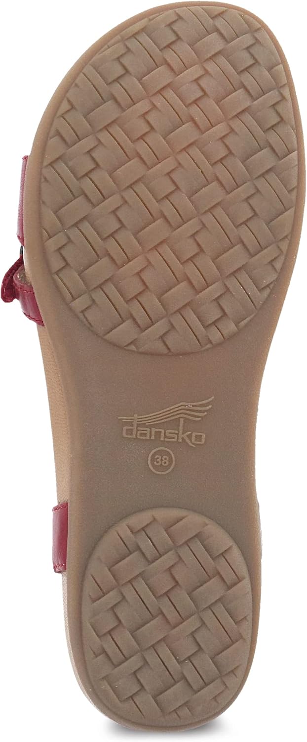 Dansko Janelle Adjustable Sandal for Women – Leather Linings and Uppers for All-Day Comfort – Dual Density EVA Footbed and Lightweight Rubber Outsole for Long-Lasting Wear