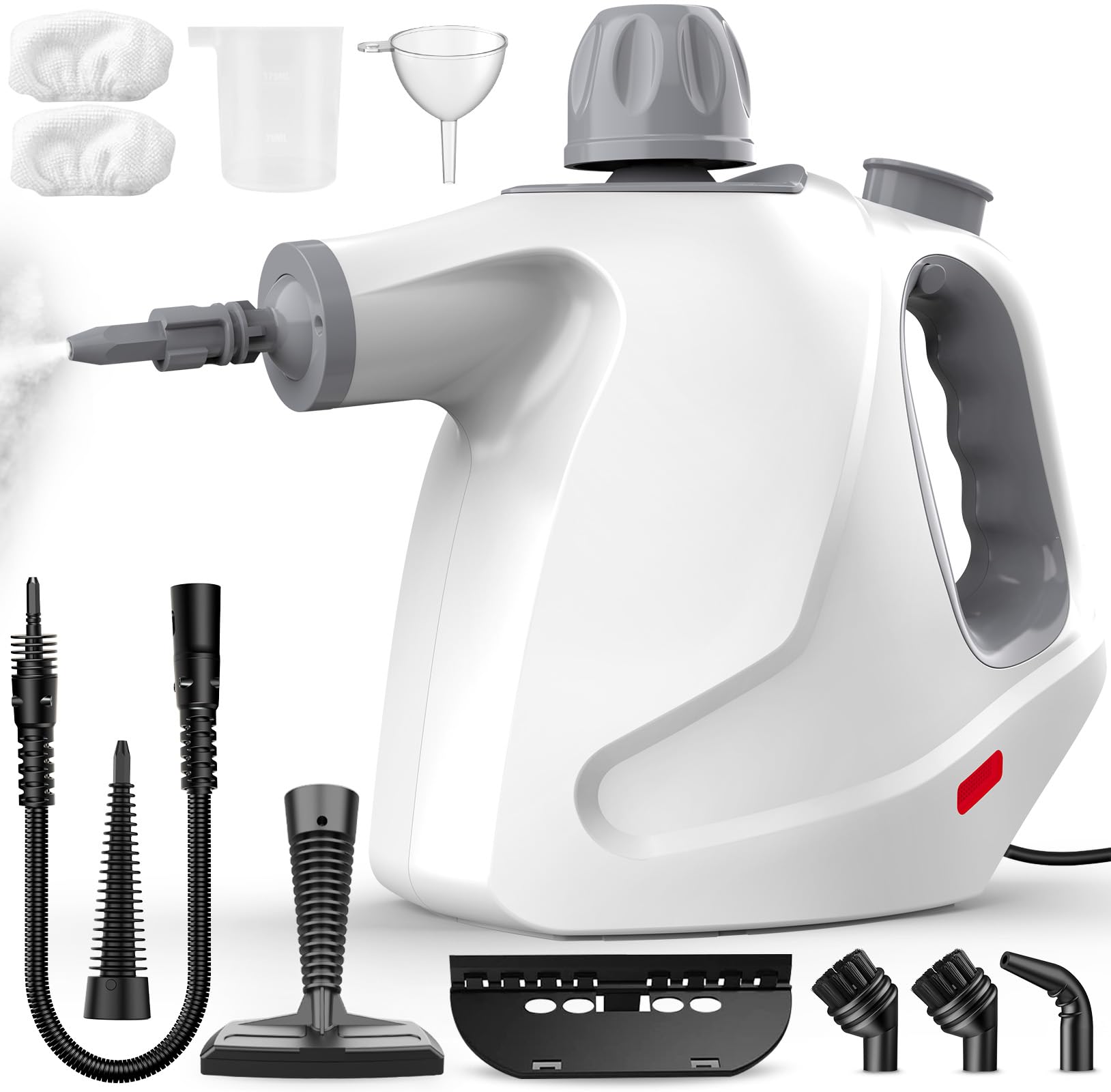 QumKal Handheld Steam Cleaner, 450ml Capacity Portable High Pressure Steam Cleaner with 11 Accessories, Easy And Effortless Steam Cleaner Handheld for Kitchen, Sofa, Car, Floors And Windows