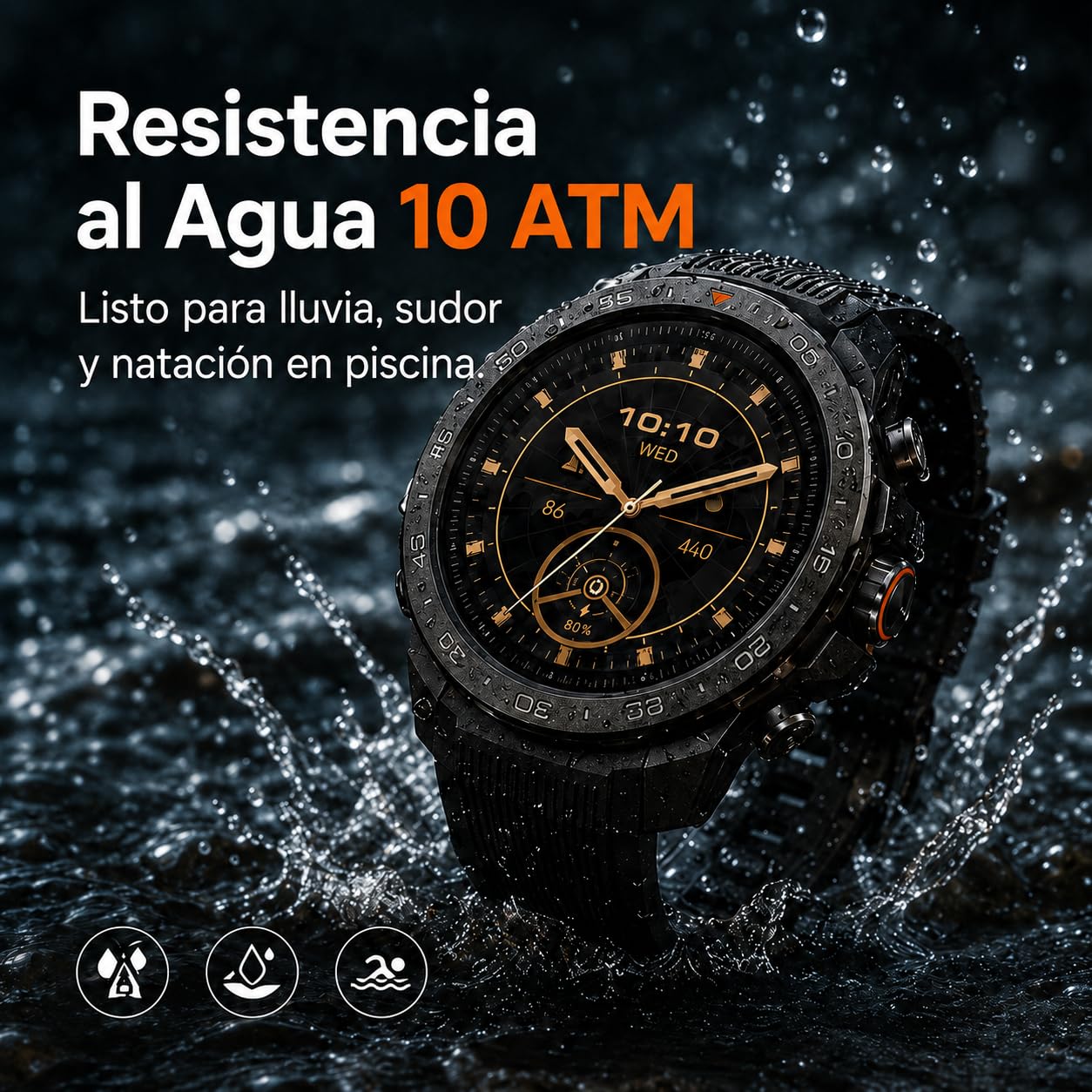 Mibro GS Explorer S Reloj Inteligente Deportivo para Hombre, Bisel de Cerámico, 10atm Resistente al Agua, Batería hasta 20 Días, Pantalla AMOLED, 150+ Deportes, GPS Smartwatch para Android iPhone