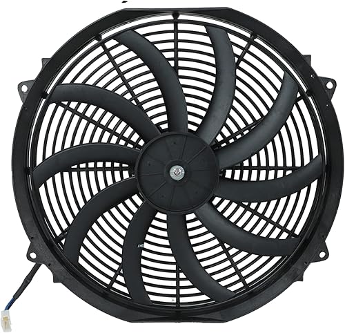 Miniatura 10 de BLACKHORSE-RACING Ventiladores de refrigeración de radiador eléctrico universal de 16 pulgadas + relé de termostato y kit de montaje (2 piezas)