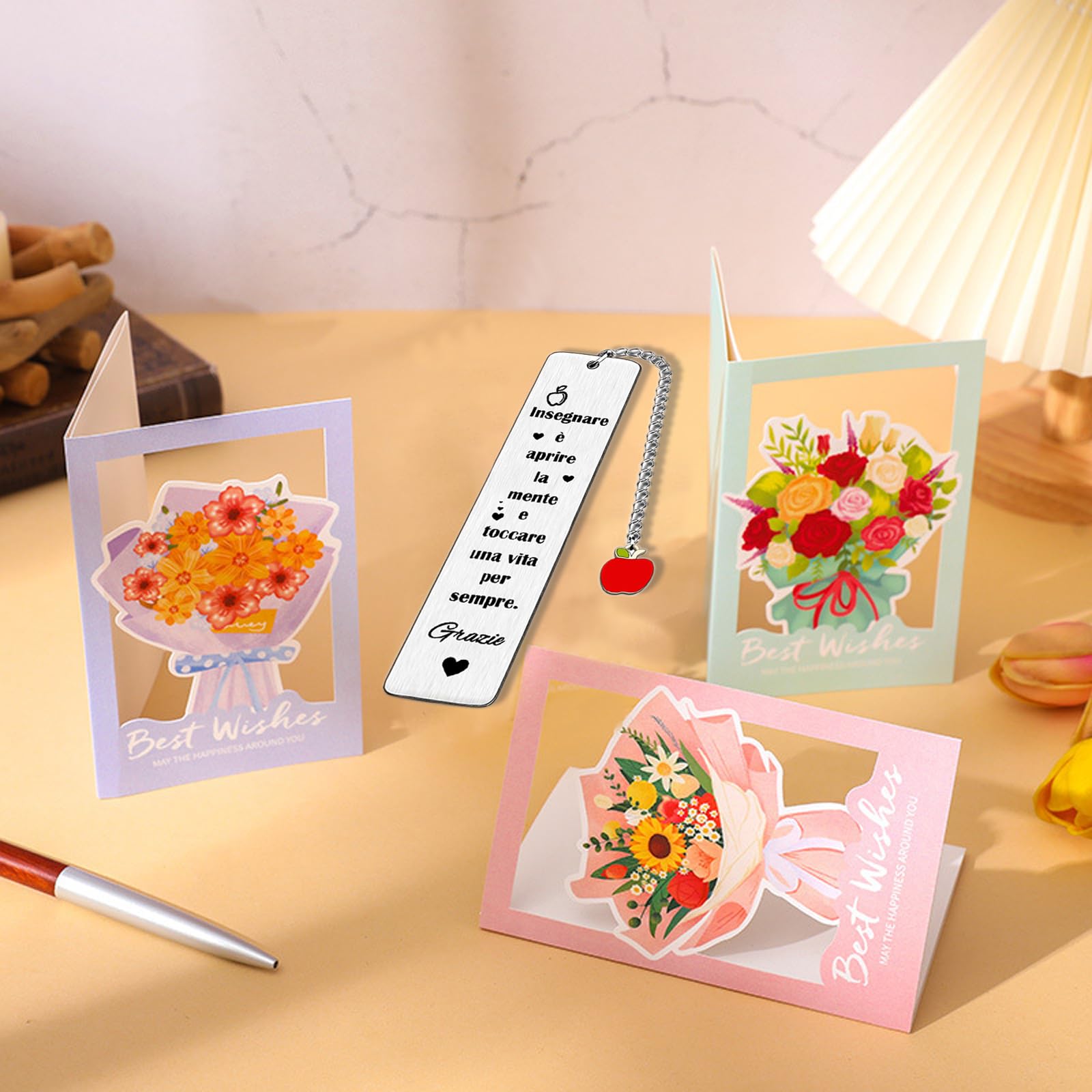 Segnalibro Per Maestra Con Frasi - In Metallo, Con Scatola Regalo, Ideale Per Fine Anno O Occasioni Speciali - Foto 8