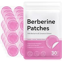 Berberine Patches, with Cinnamon, Pomegranate, 8-Hour Long-Lasting Formula Support, Formula Body Care Patches for Men & Women, Applied to Various Parts of The Body, 30 PC