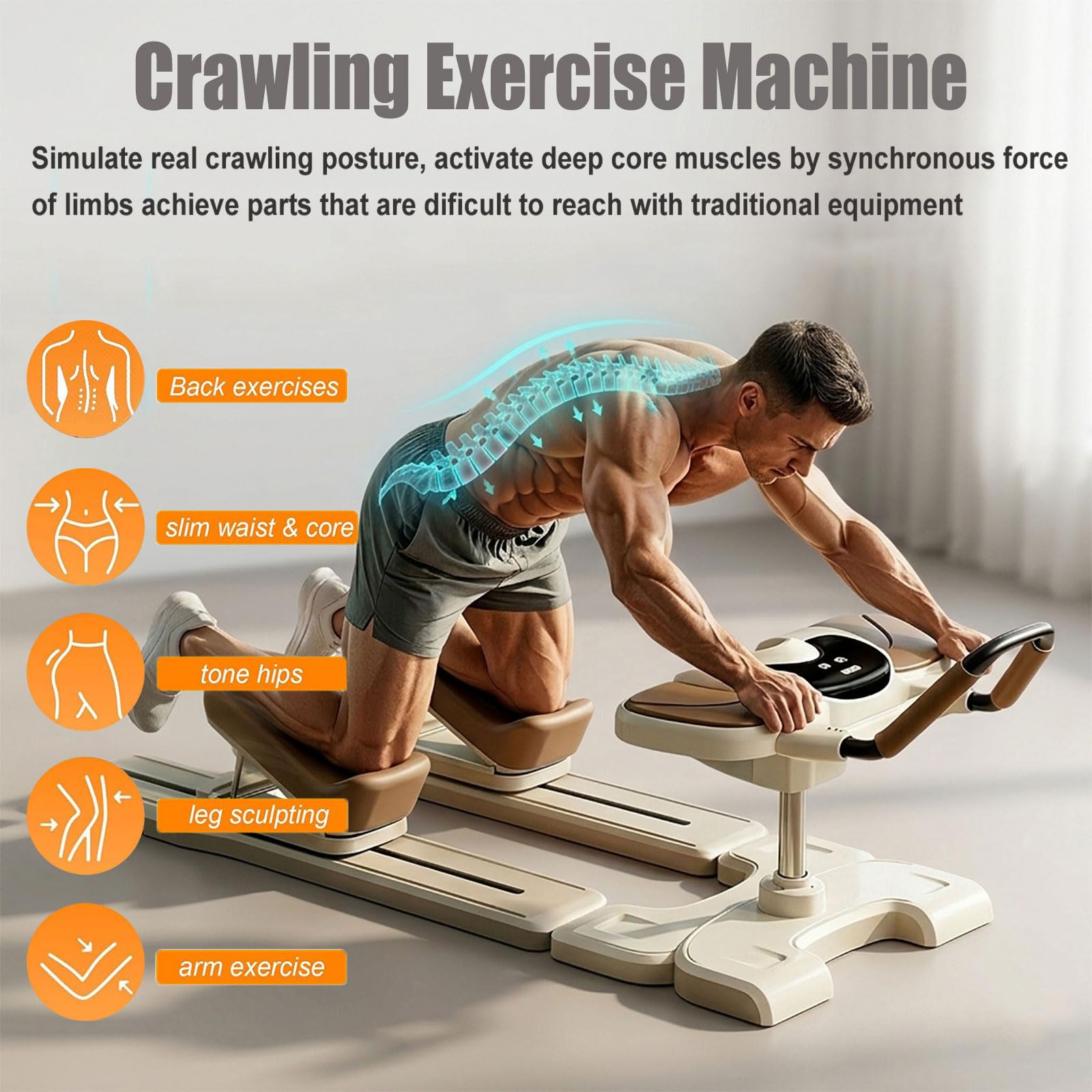 Trenażer kręgosłupa, Spine Twist and Stretch Trainer, 3-stopniowa regulacja wysokości, licznik LED, do pilatesu, do treningu mięśni brzucha, ujędrniania talii i rozciągania nóg, 100 kg