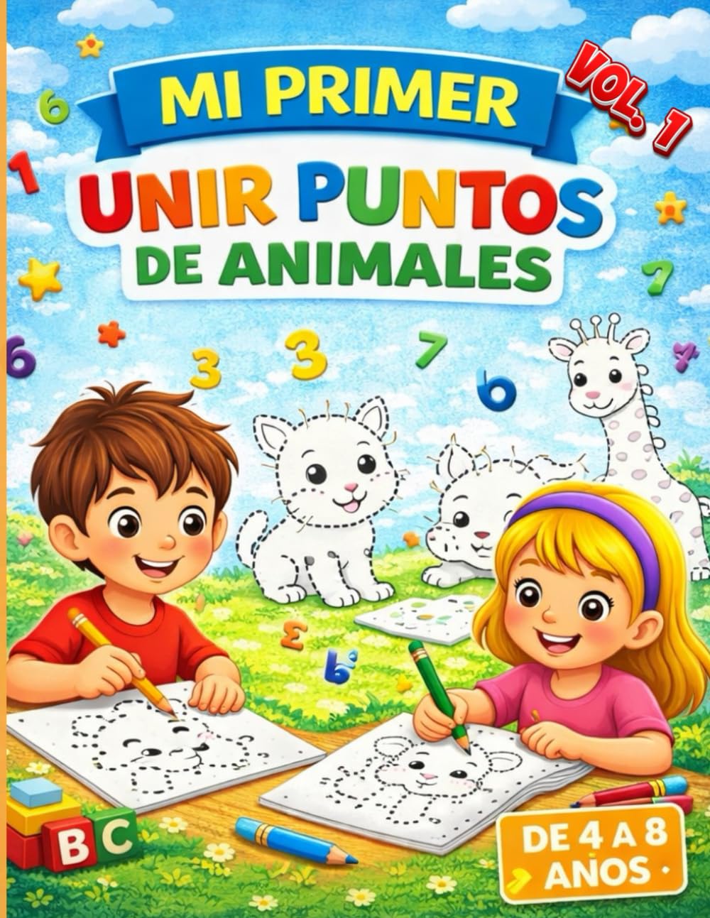 Mi Primer Unir Puntos Vol 1: Para unir puntos, colorear y aprender sin darse cuenta. Desarrolla la motricidad fina mientras se divierten.