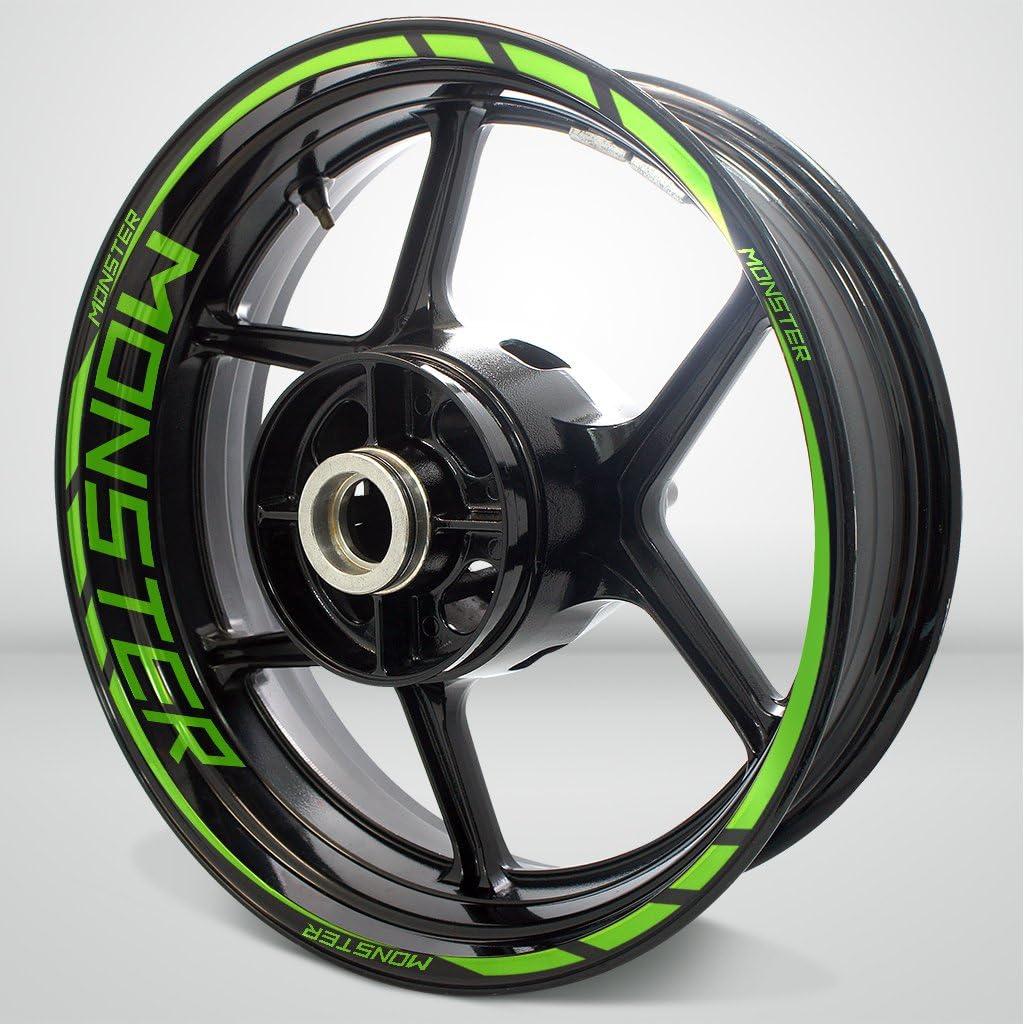 Gloss Light Green Motorcycle Rim Wheel Decal Accessory Sticker Compatible With Ducati Monster