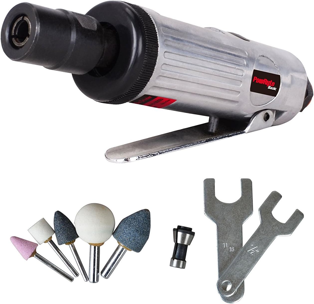PowRyte Basic 100371 1/4-Inch Mini Straight Air Die Grinder Kit