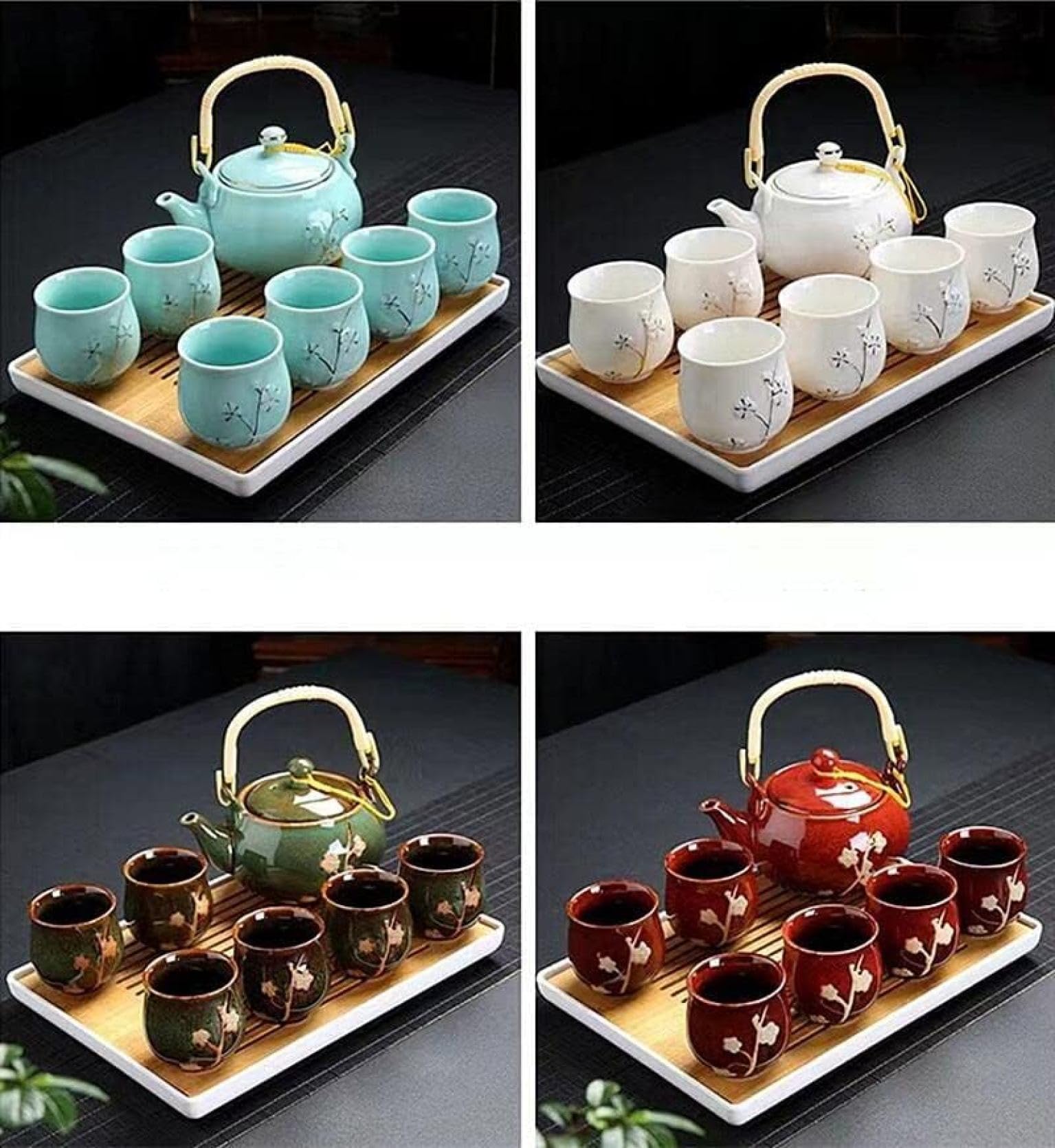 Amazon.co.jp: 茶器セット 陶器 ティーセット 8点セット 和風 急須
