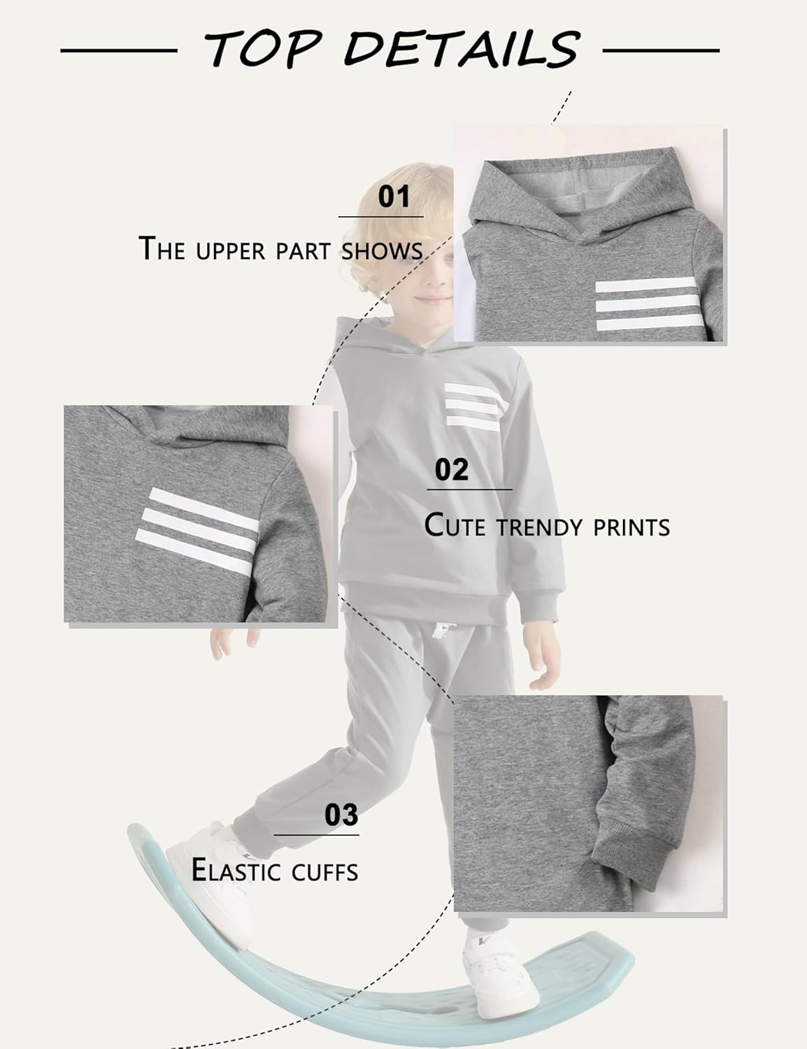 Toddler Boy Clothes Long Sleeve Hoodie Sweatsuits Tops and Pants 2Pcs Boys Fall Winter Outfits Set - Image 5