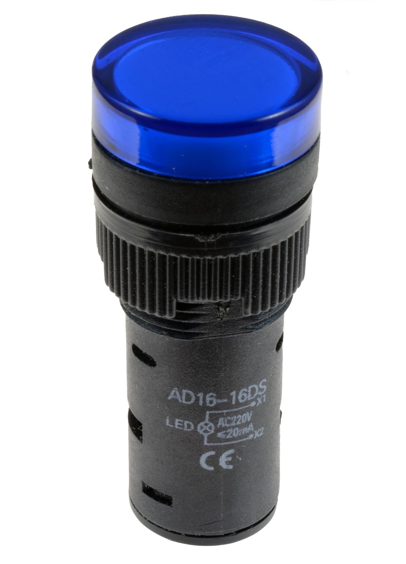 Blue 16mm LED Pilot Indicator Light Panel Mount 230V