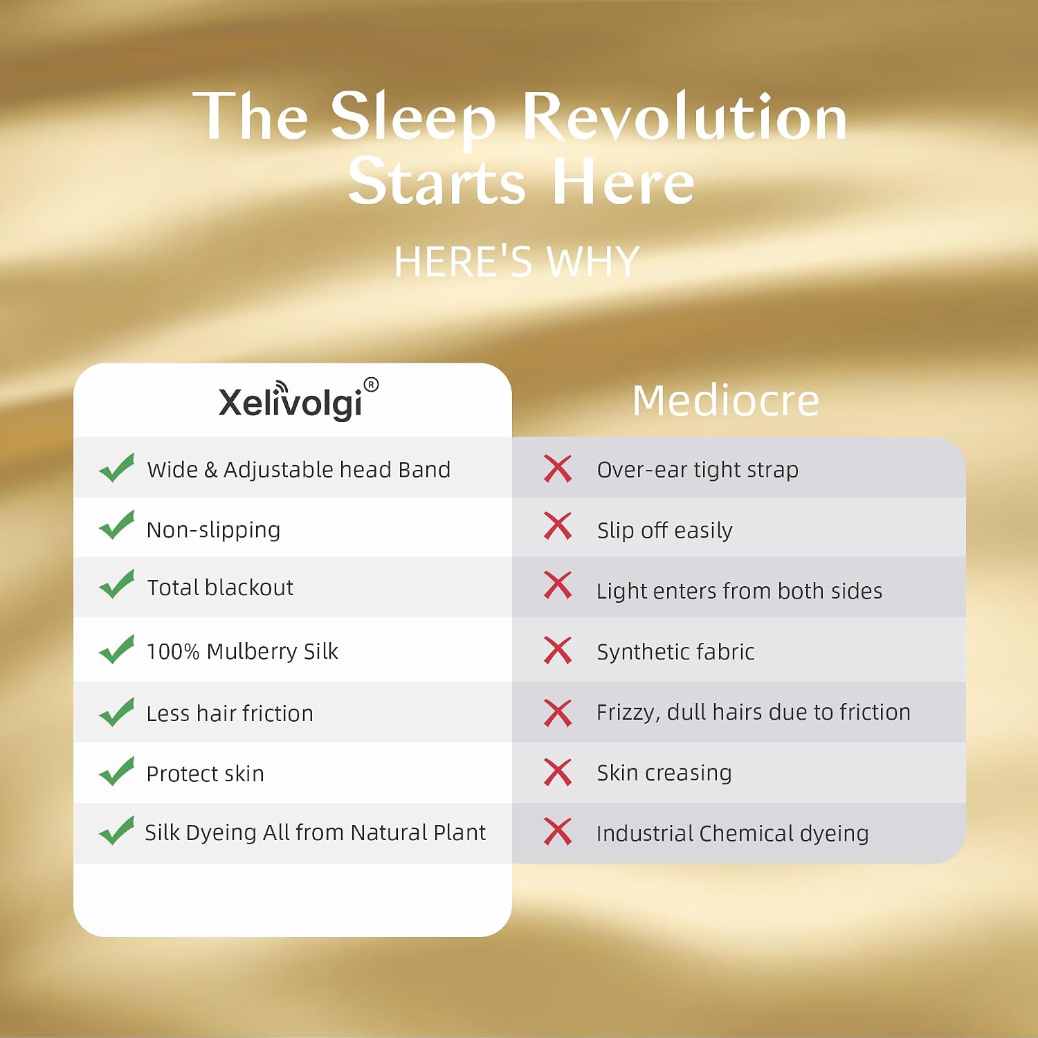 Silk Sleep Mask for Women and Men, Side Sleeper, 22 Momme Pure Mulberry Silk Total Blackout 100% Mulberry Eye Mask with Adjustable Headband Full Size, Eye Masks for Sleeping and Travel