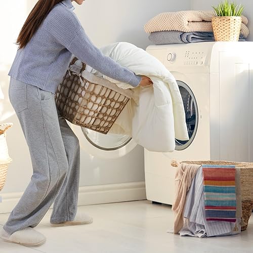 Miniatura 267 de ROSGONIA Juego de edredón tamaño Queen, color gris carbón, 3 piezas (1 edredón gris oscuro y 2 fundas de almohada) para todas las estaciones, ropa