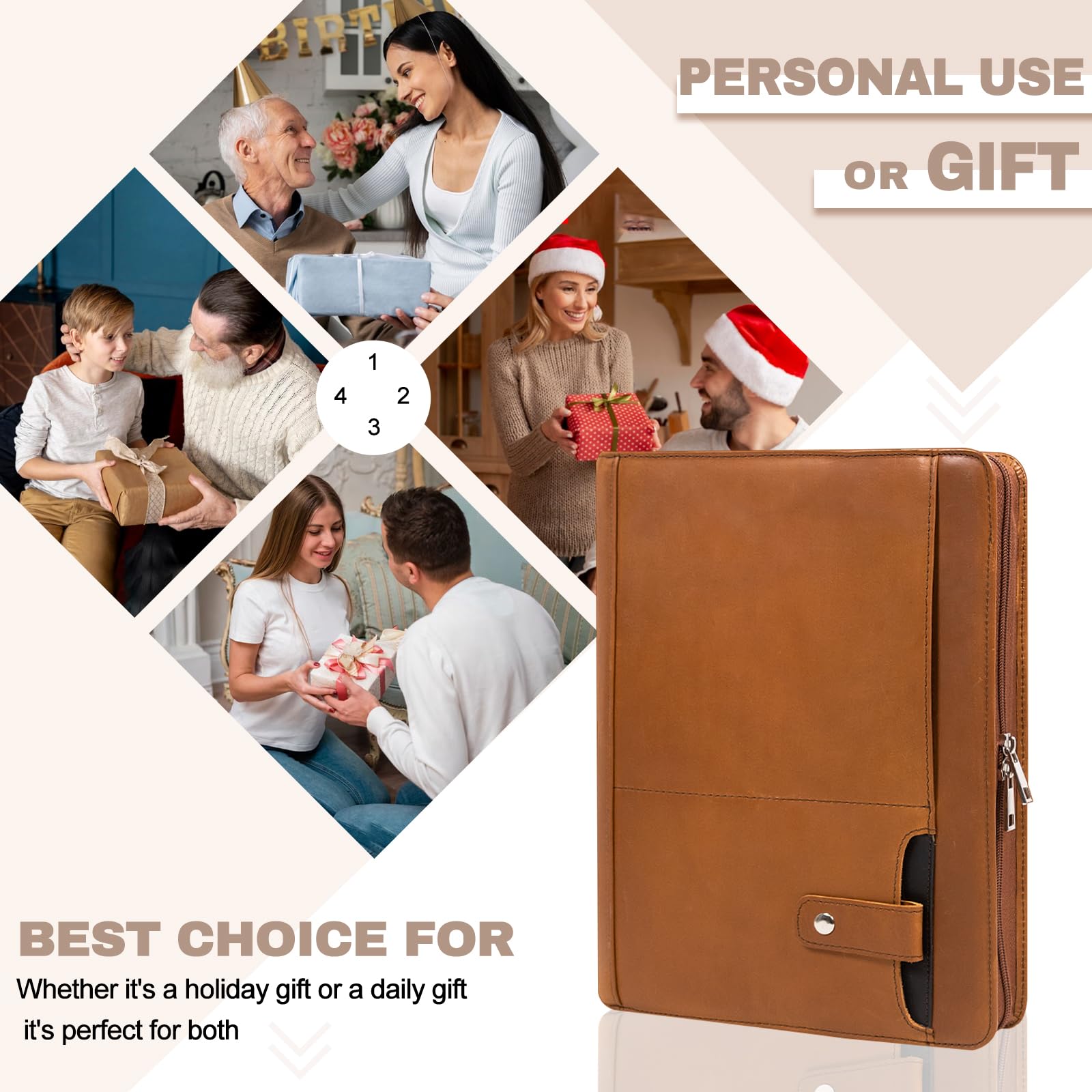 Cartella Conferenze Premium In Similpelle - Doppia Cerniera, Scomparto Tablet 13", Portadocumenti A4 - Foto 9