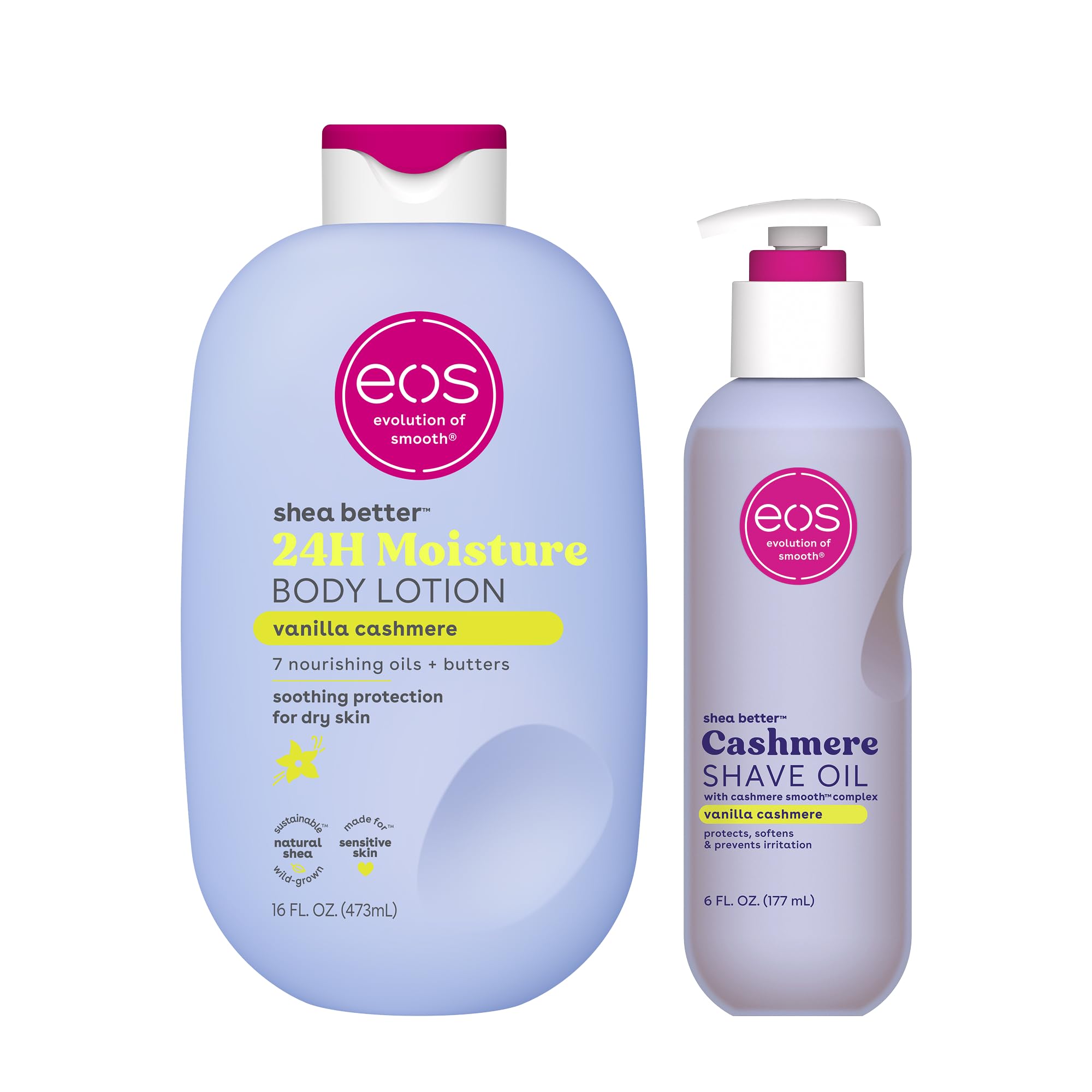 eos Vanilla Cashmere Body Lotion & Shave Oil Bundle 22 fl oz | Soothing Moisturizing Skin Care - main product image