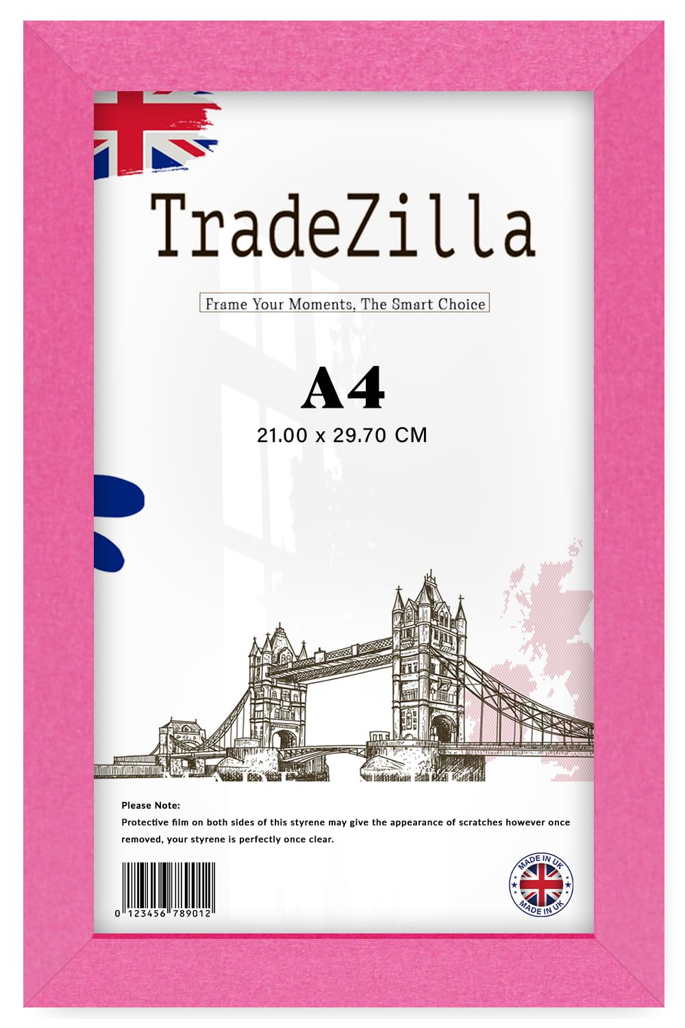 Tradezilla Pink | Flat Style A4 (21.00 X 29.70 Cm) Wall Mounting 0' 8" X 0' 12" Frame For Gift 8 X 11 Inch Picture Frames [ ]
