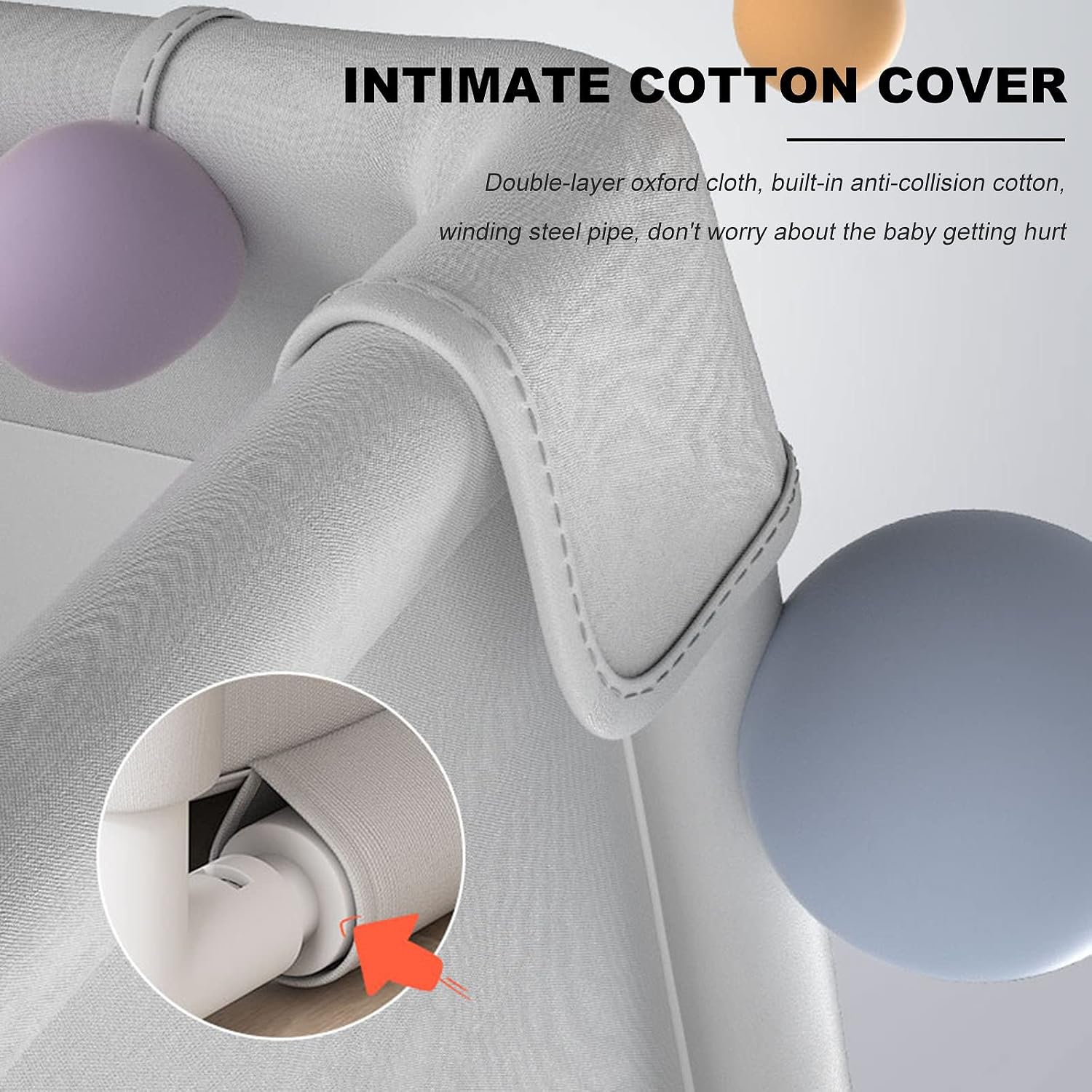 Jolan Baby Playpen 120×120cm 120×160cm 120×180cm 150×180cm 160×200cm 180×200cm,Baby Fence with Breathable Net and Zipper Door,Kids Indoor Outdoor Safety Activity Center Playpen,Grey-120×160cm