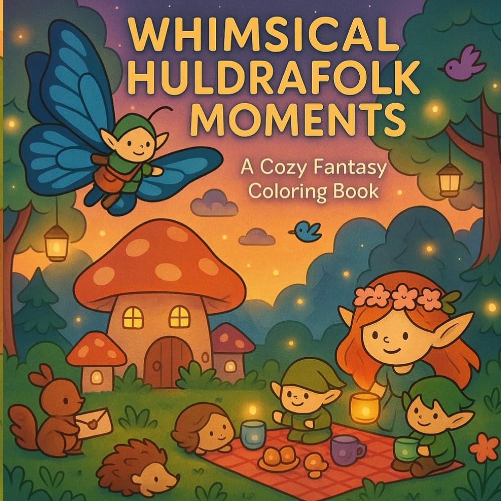 Whimsical Huldrafolk Moments: A Cozy Fantasy Coloring Book - whimsical Coloring Book for Adults and Teen - Cozy Hobbies for Adults