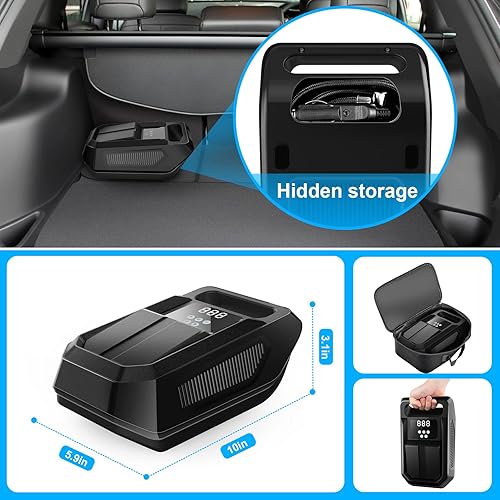 Miniatura 5 de FBK Inflador de neumáticos, compresor de aire portátil, bomba de aire para neumáticos de automóvil, accesorios de automóvil, bomba automática de 12