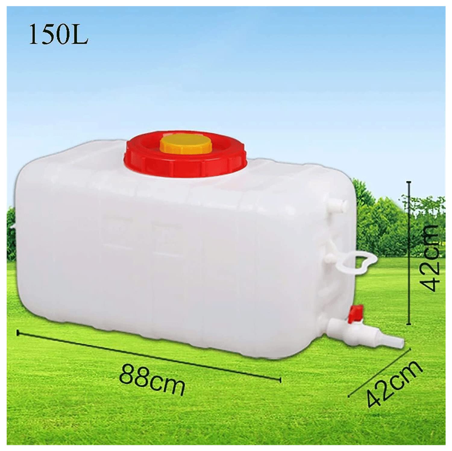 Wassertank 200 Liter - Lebensmittelecht & BPA-frei - Mit Messskala & Gewindeanschluss - Ideal Für Garten & Camping