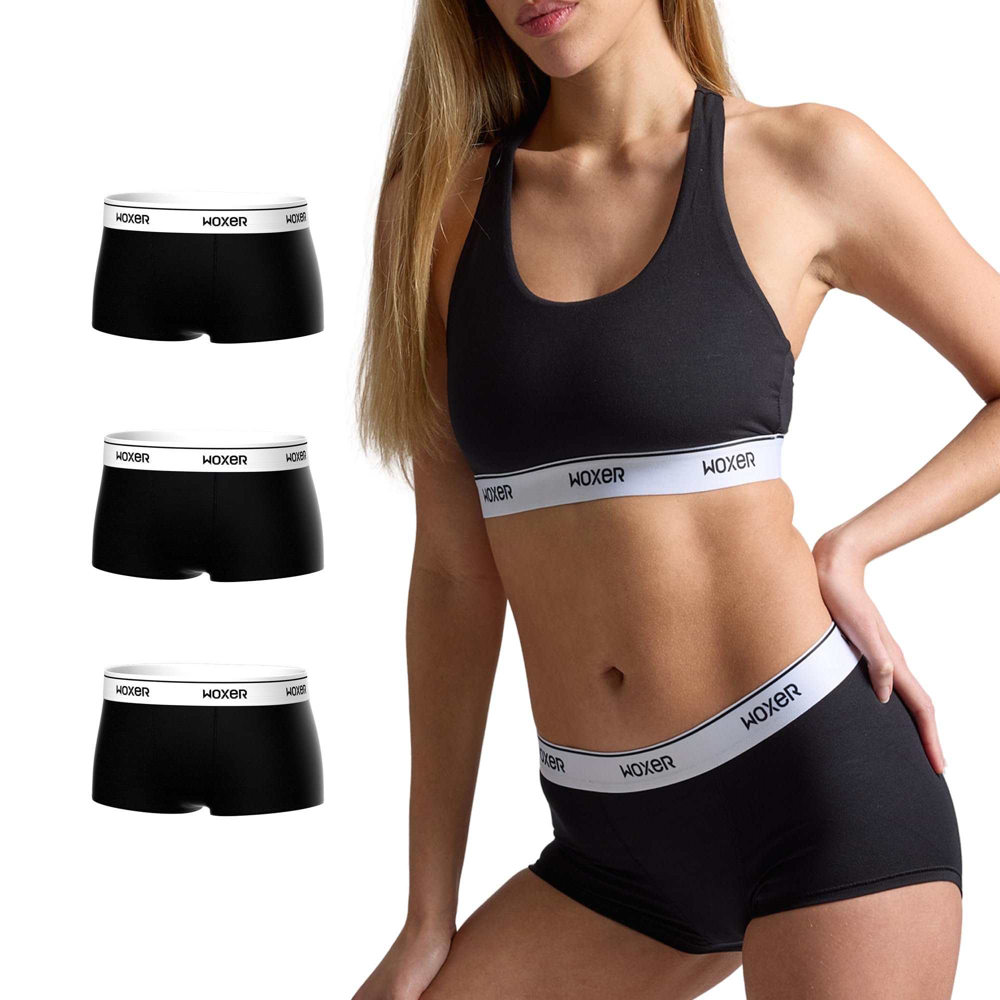 Woxer Womens Boxer Briefs Underwear – Ultra Short Boyshorts Panties, Modal Fabric, Chafe-Free, Boxers for Sleep &amp; Gym