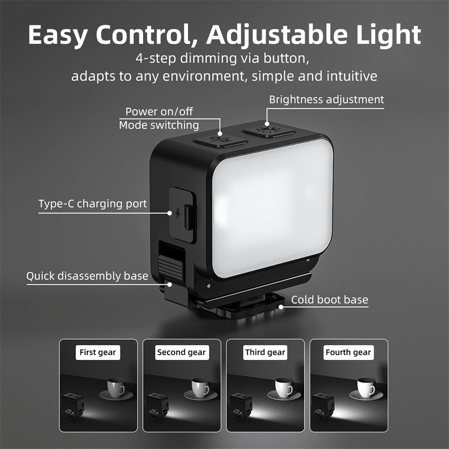 Magnetic Fill Light for DJI Action 6 Accessories, Quick Release Selfie Light Nighttime Outdoor Vlog Shooting Photography Lighting Compatible with DJI OSMO Nano