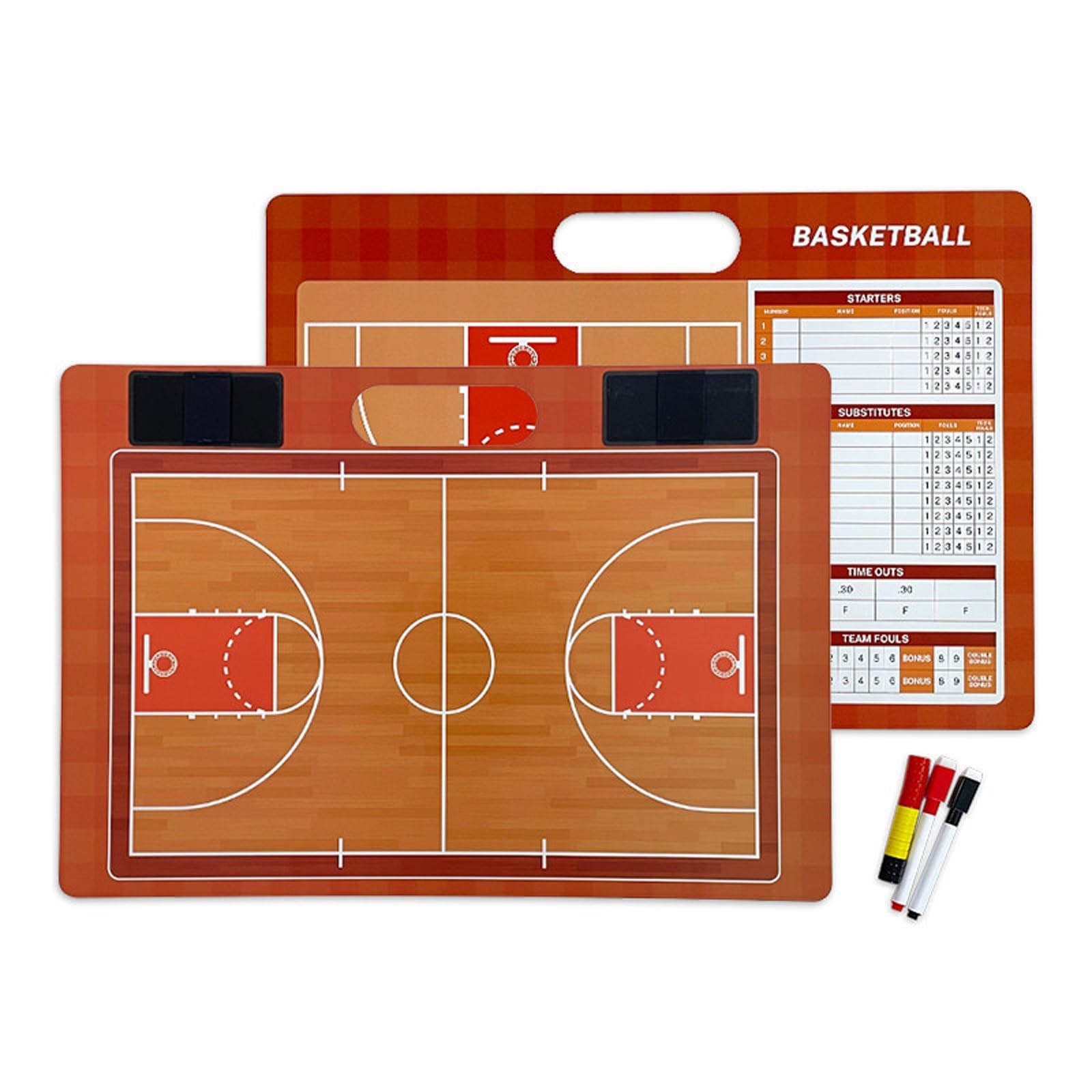 Tragbare Basketball-Taktiktafel, Wiederverwendbares Basketball-Taktik-Whiteboard for Trainer, Glatte Schreibfläche, Löschbare Oberfläche, Leicht zu Tragen, Handheld-Design
